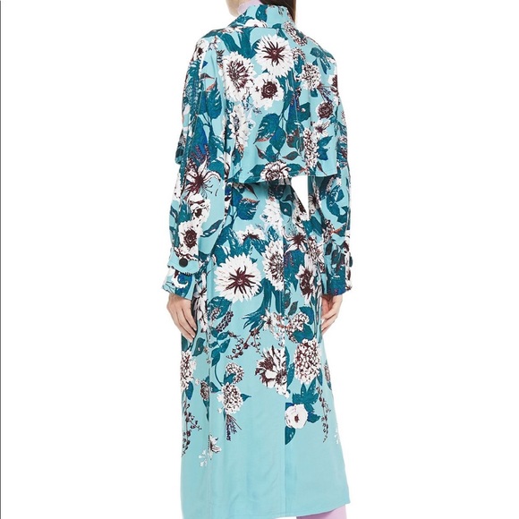 DIANE VON FURSTENBERG Floral-print twill trench coat
